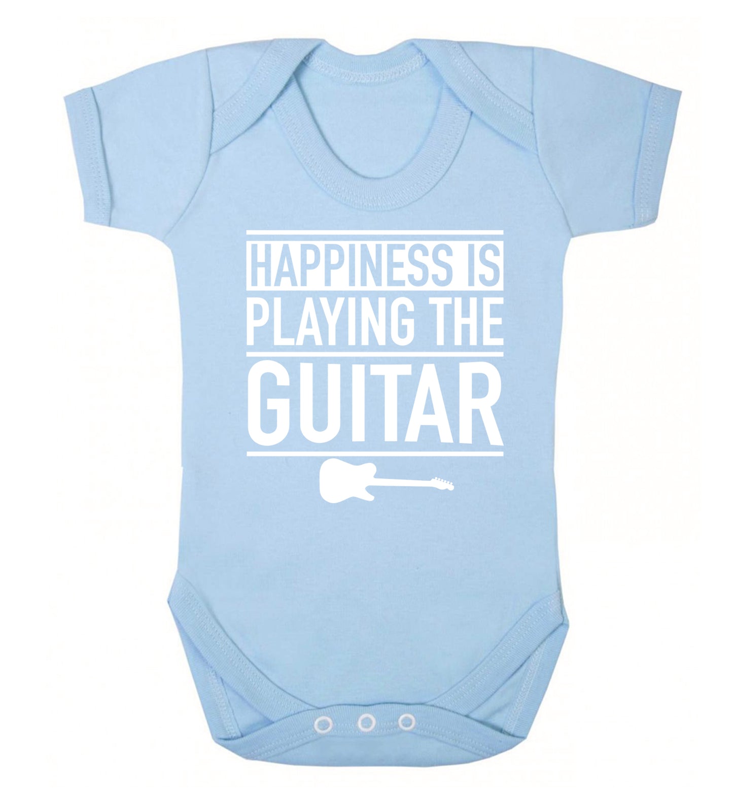 Happines is playing the guitar Baby Vest pale blue 18-24 months