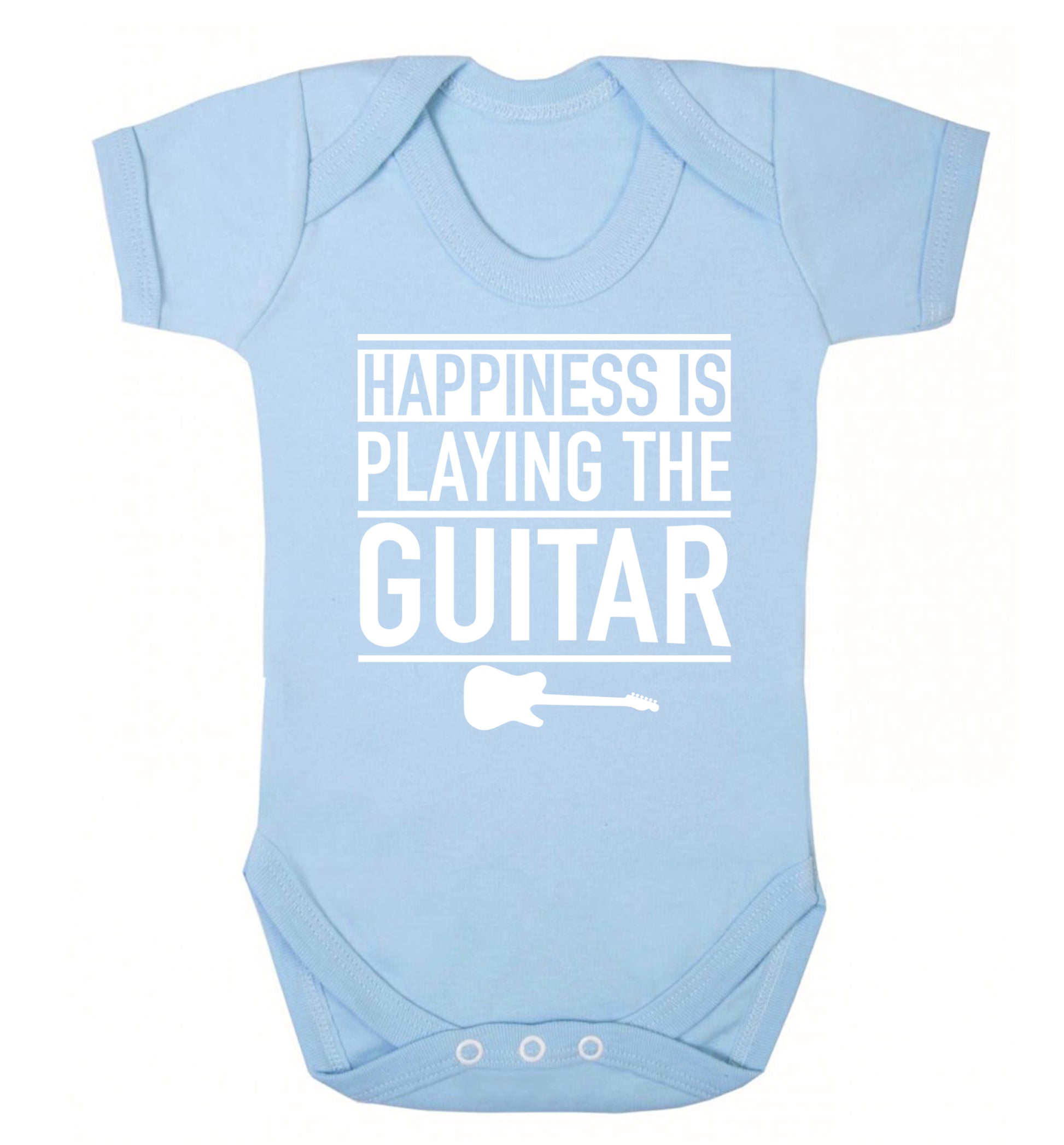 Happines is playing the guitar Baby Vest pale blue 18-24 months