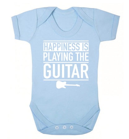 Happines is playing the guitar Baby Vest pale blue 18-24 months