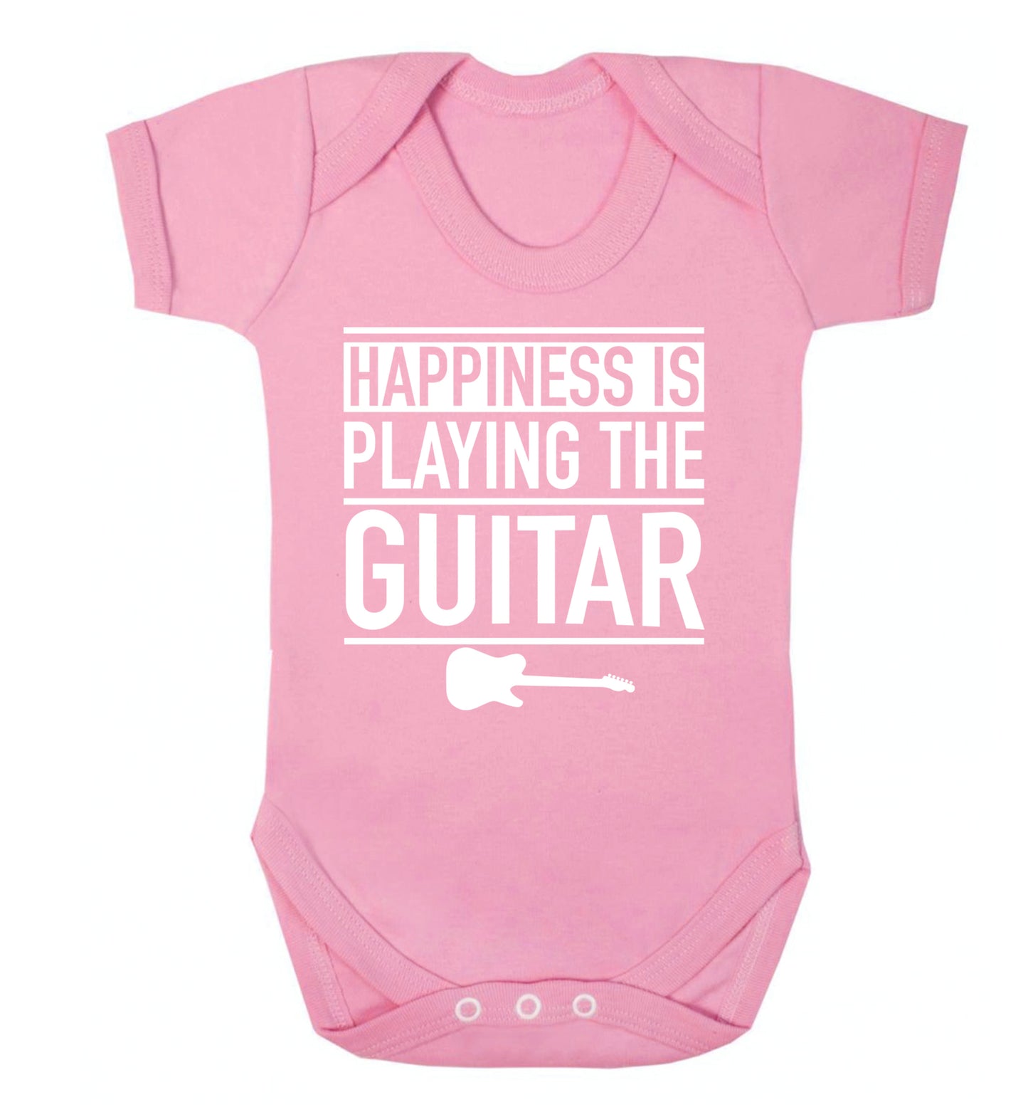 Happines is playing the guitar Baby Vest pale pink 18-24 months