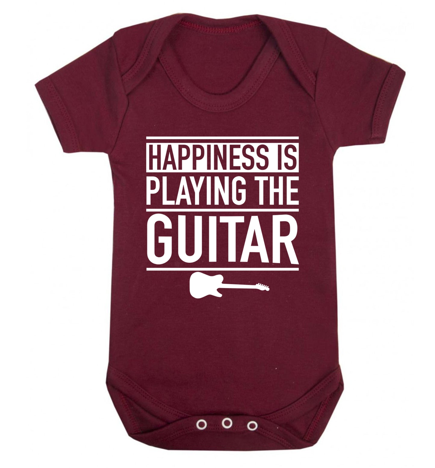 Happines is playing the guitar Baby Vest maroon 18-24 months