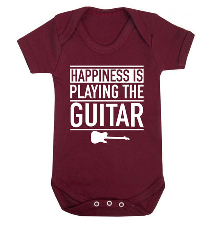 Happines is playing the guitar Baby Vest maroon 18-24 months