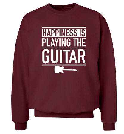 Happines is playing the guitar Adult's unisex maroon Sweater 2XL