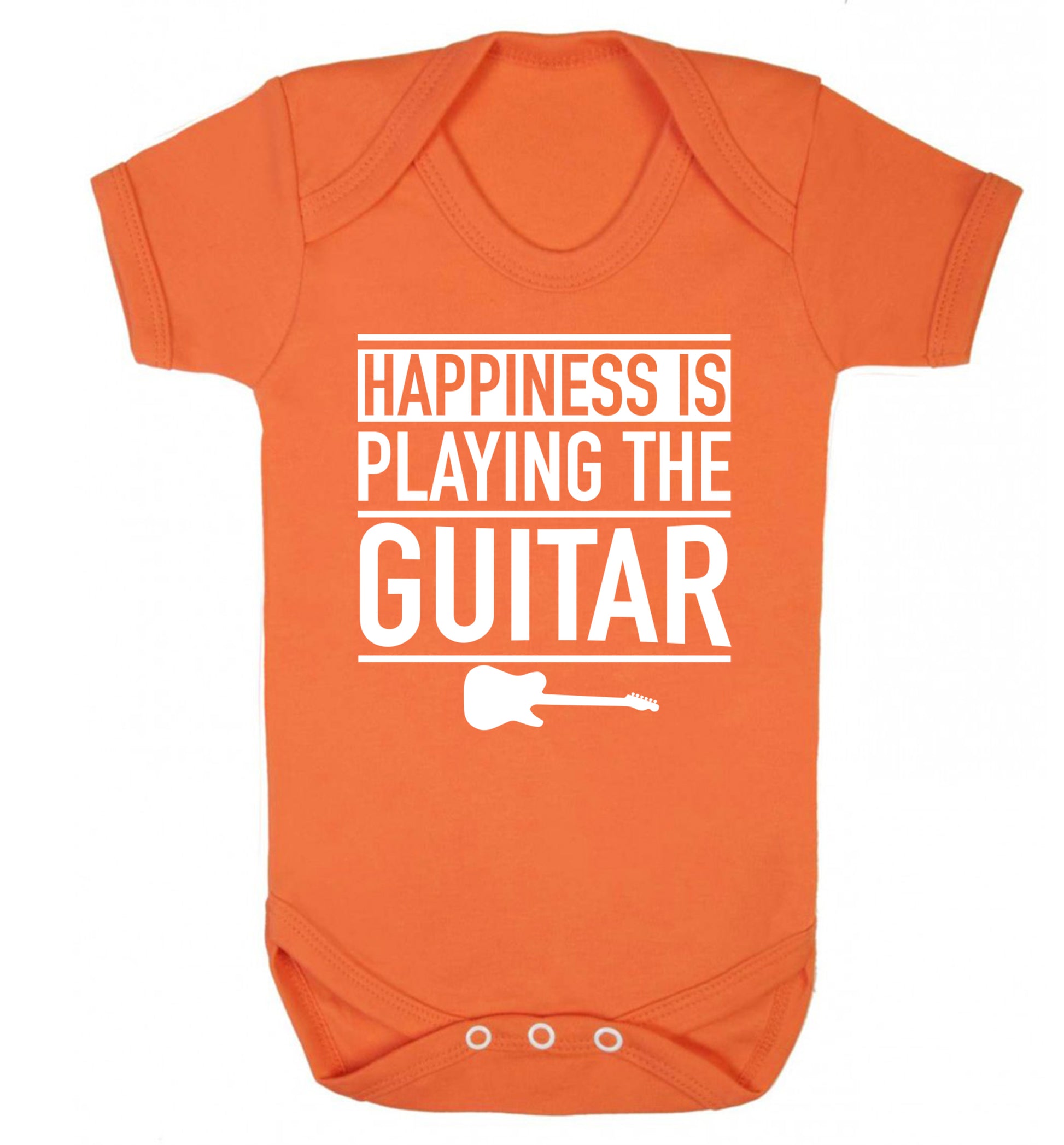 Happines is playing the guitar Baby Vest orange 18-24 months