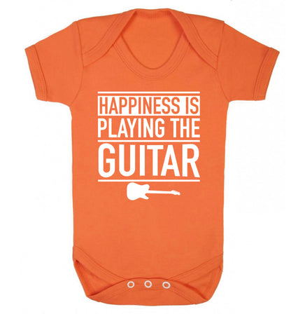 Happines is playing the guitar Baby Vest orange 18-24 months