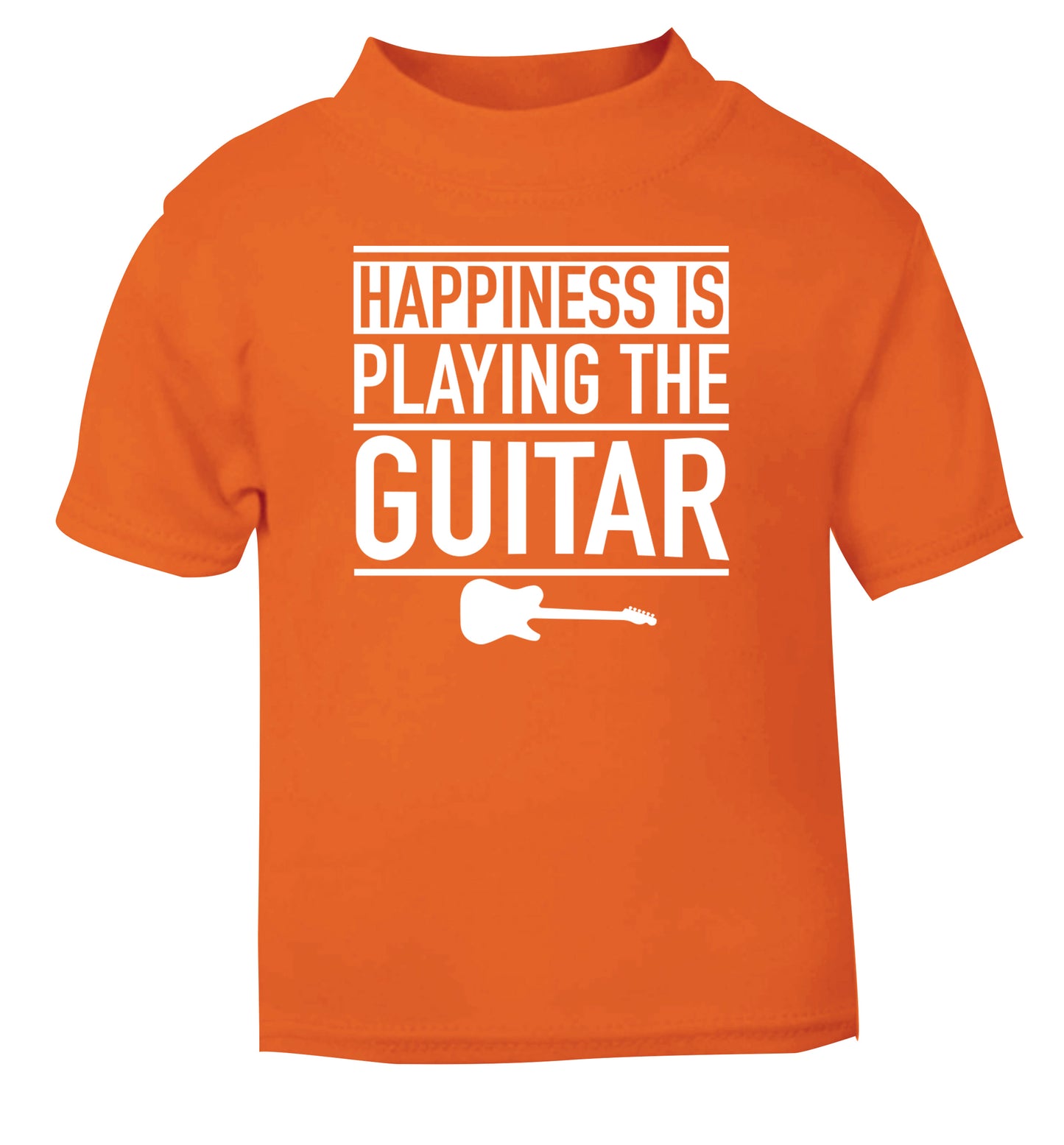 Happines is playing the guitar orange Baby Toddler Tshirt 2 Years