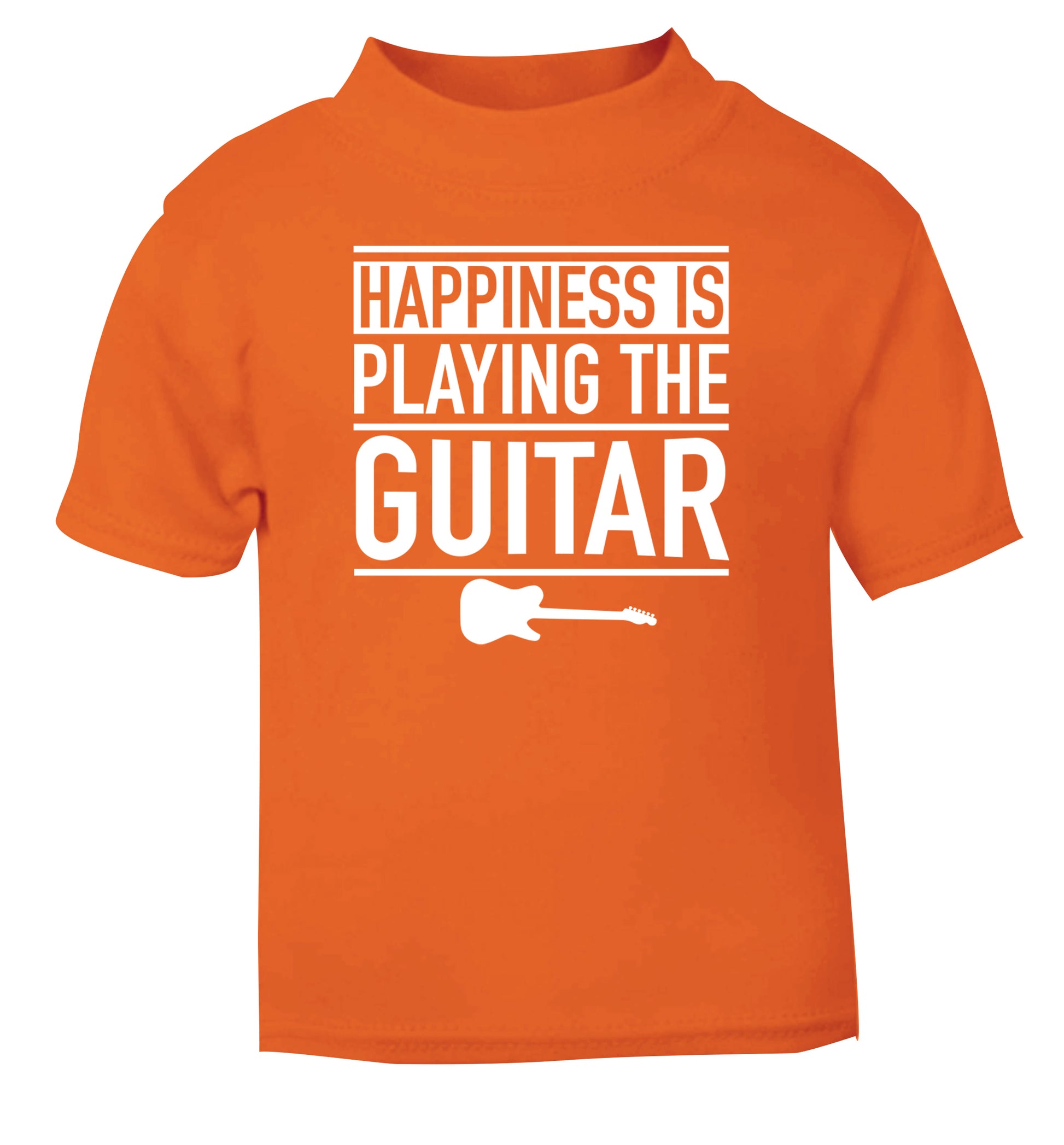 Happines is playing the guitar orange Baby Toddler Tshirt 2 Years
