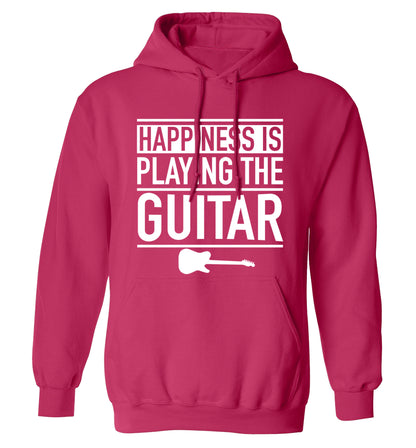 Happines is playing the guitar adults unisex pink hoodie 2XL
