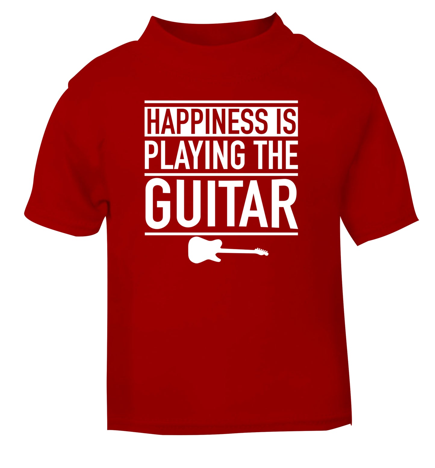 Happines is playing the guitar red Baby Toddler Tshirt 2 Years