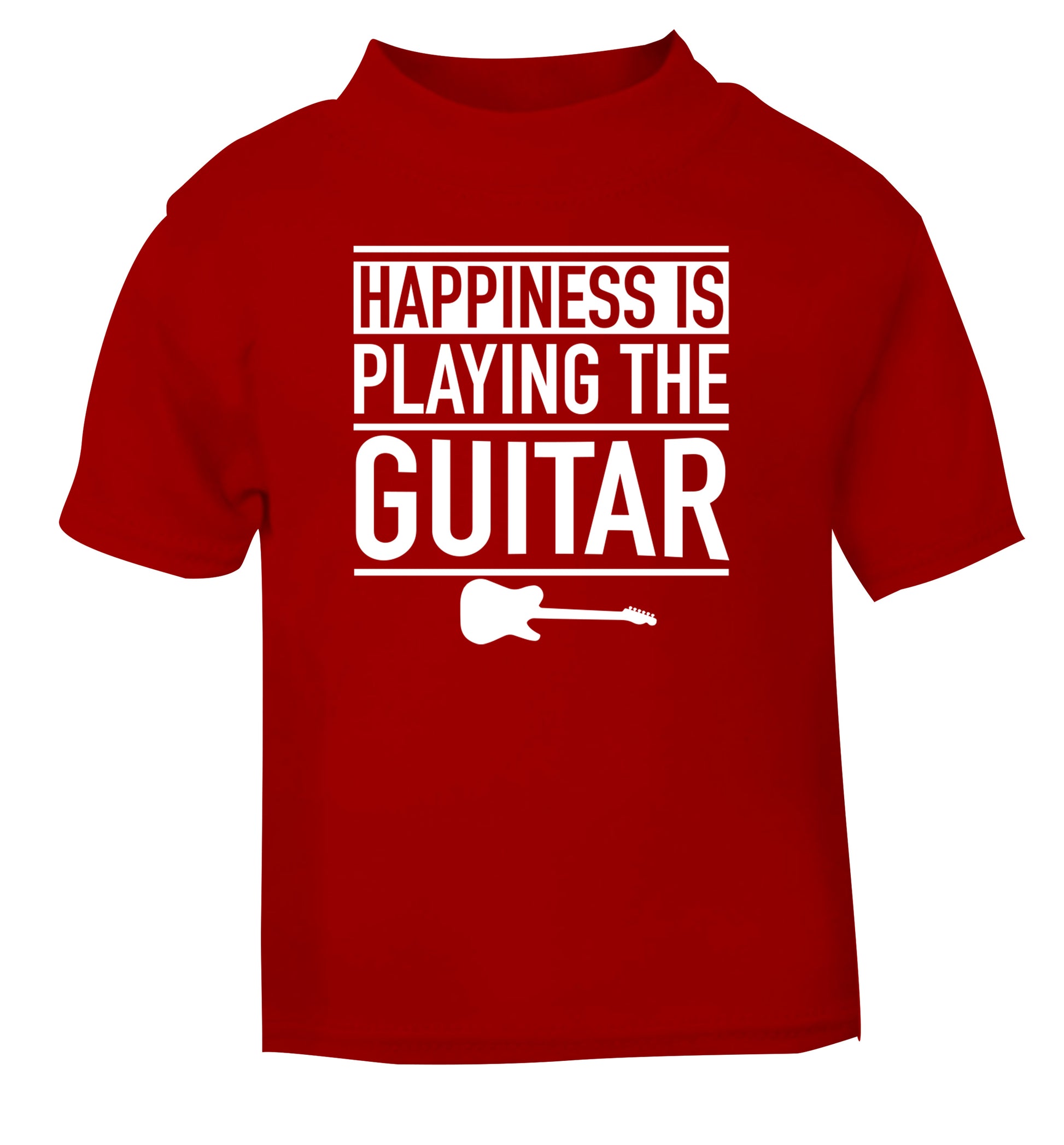 Happines is playing the guitar red Baby Toddler Tshirt 2 Years