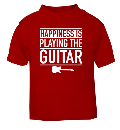 Happines is playing the guitar red Baby Toddler Tshirt 2 Years