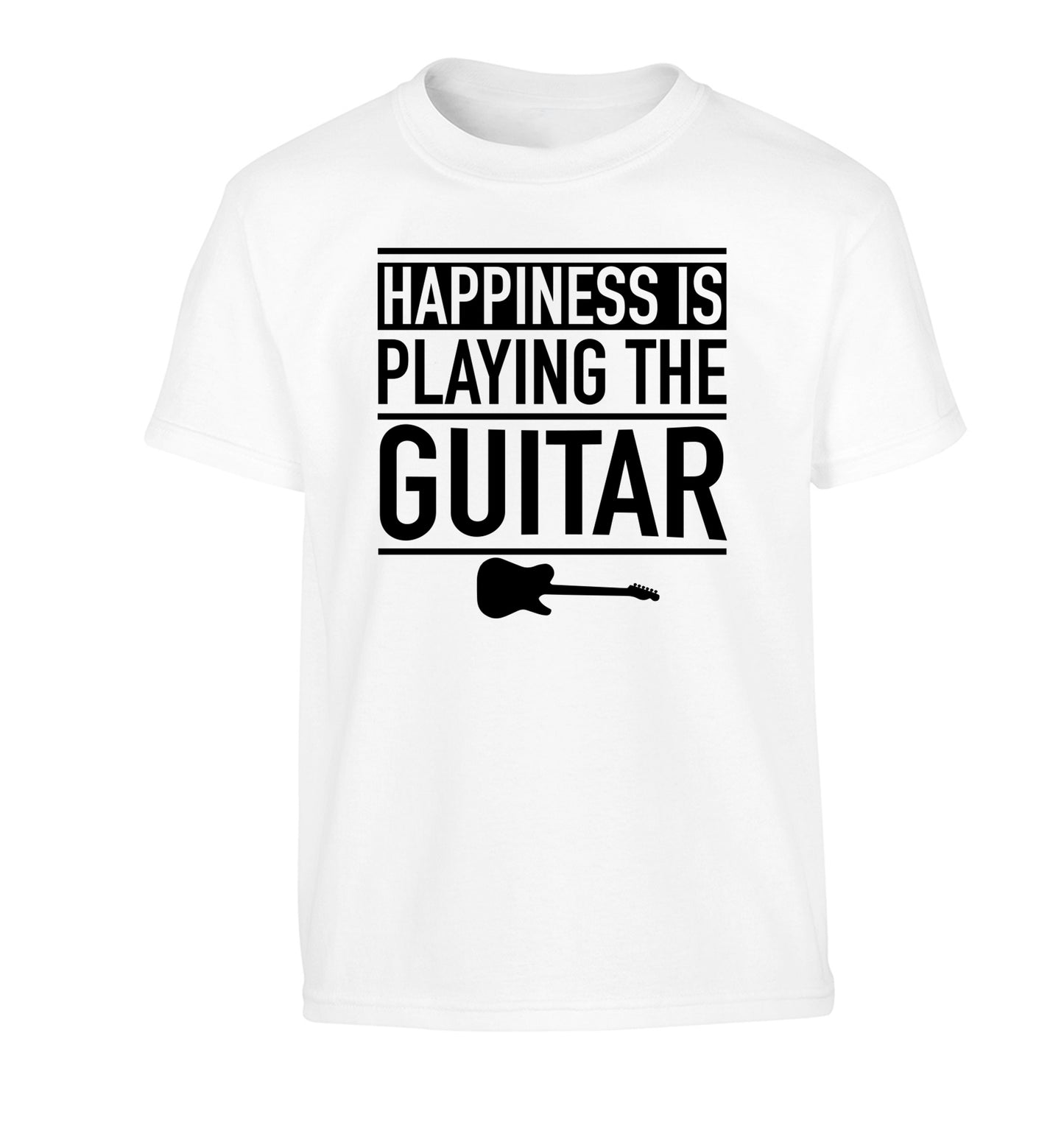 Happines is playing the guitar Children's white Tshirt 12-14 Years