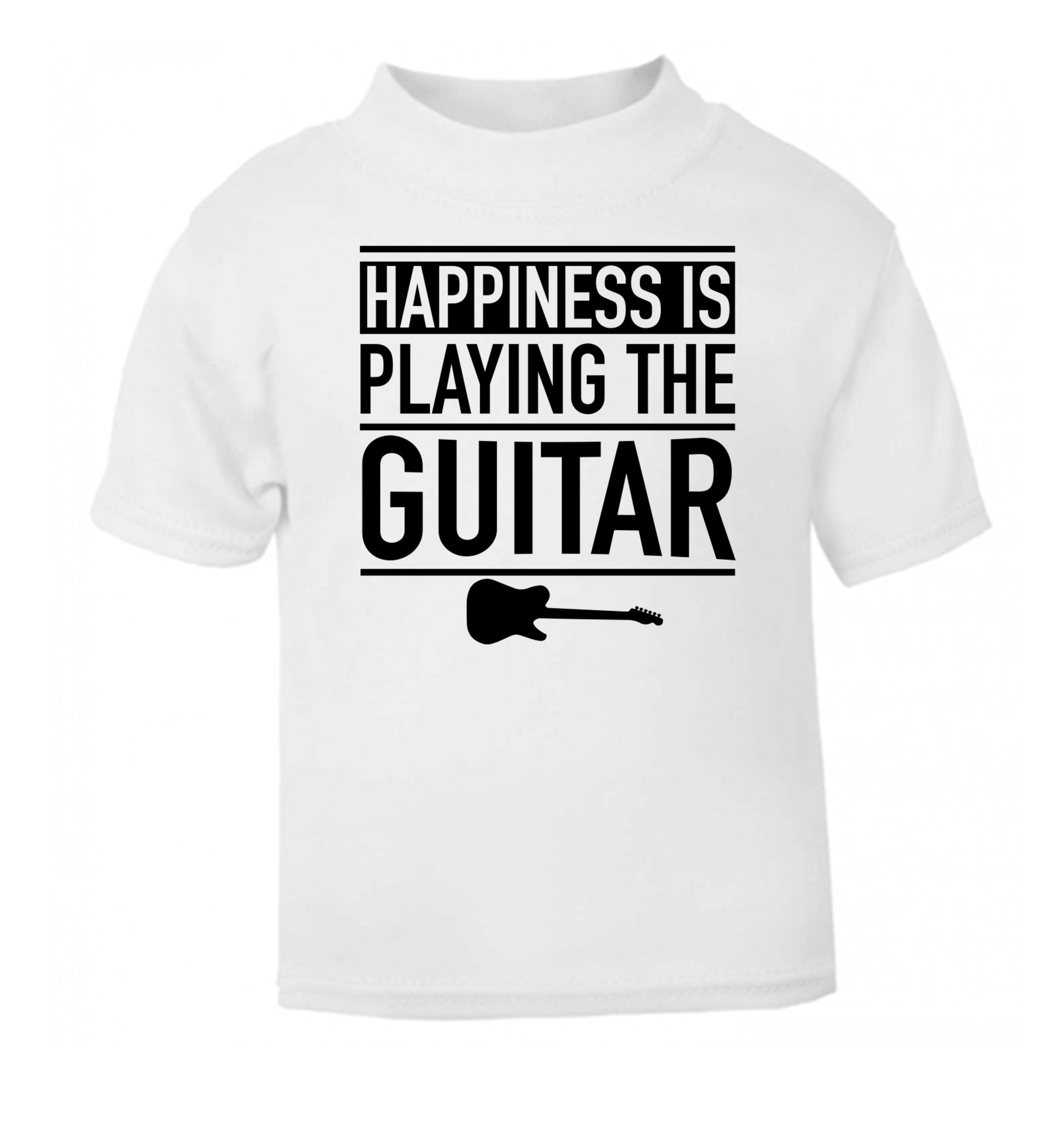 Happines is playing the guitar white Baby Toddler Tshirt 2 Years