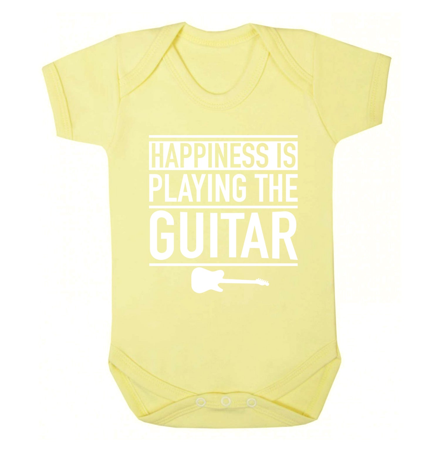 Happines is playing the guitar Baby Vest pale yellow 18-24 months