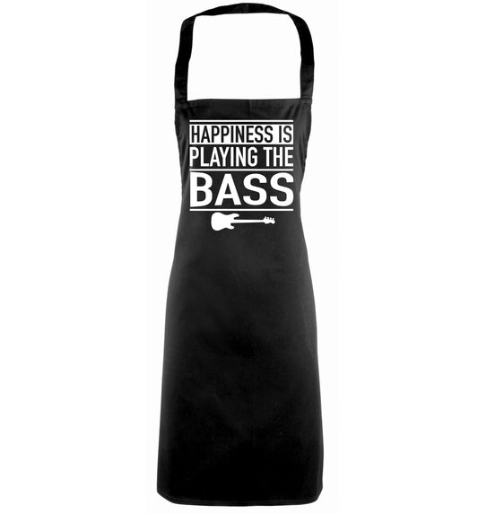 Happines is playing the bass black apron