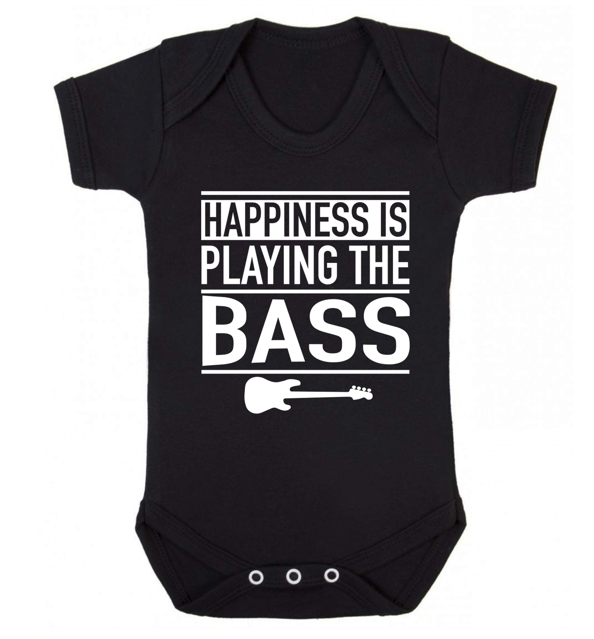 Happines is playing the bass Baby Vest black 18-24 months