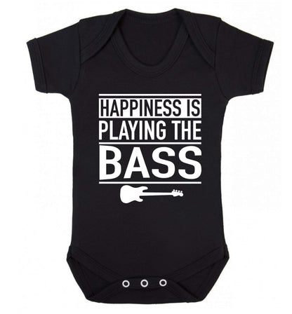 Happines is playing the bass Baby Vest black 18-24 months