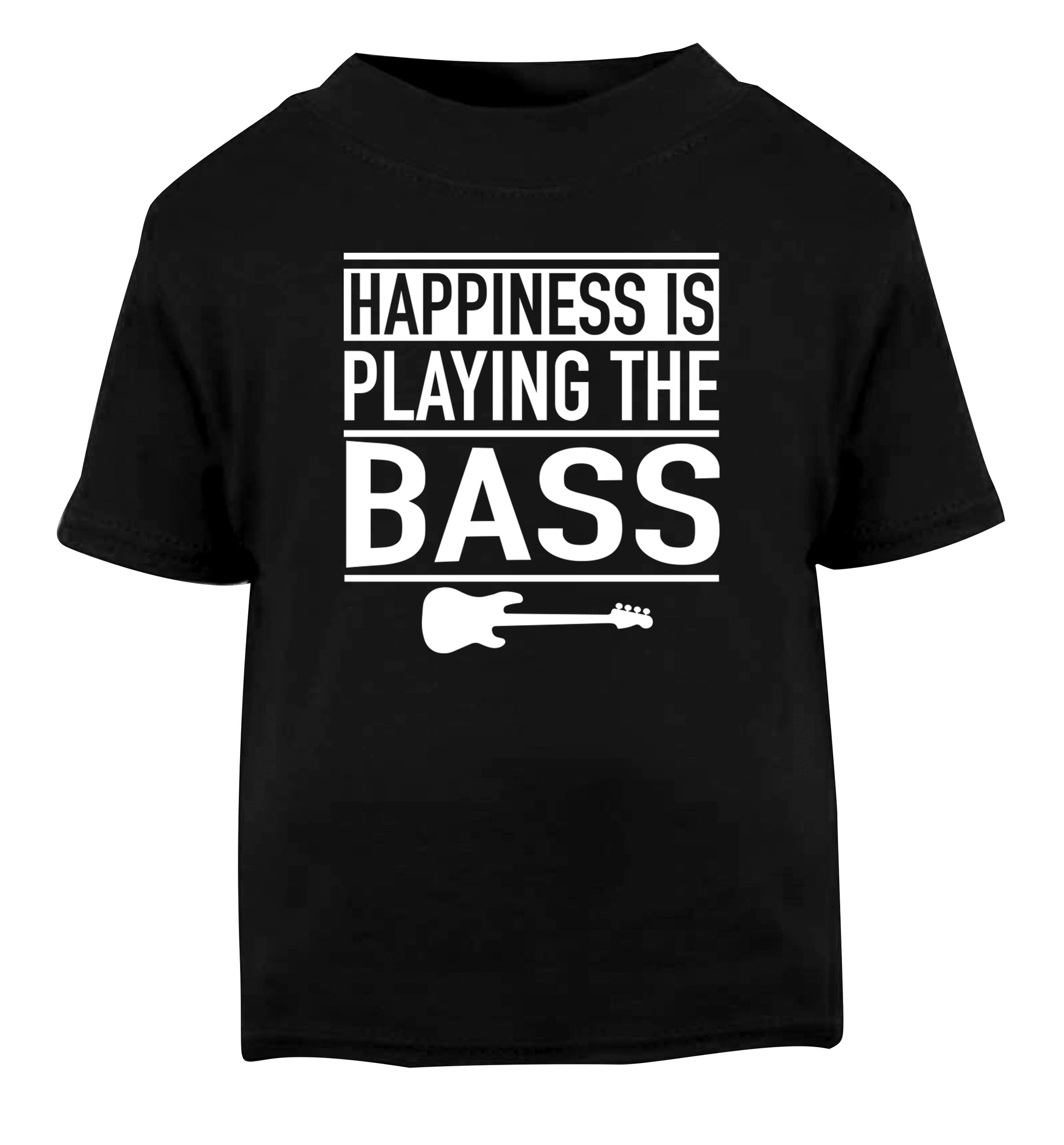 Happines is playing the bass Black Baby Toddler Tshirt 2 years