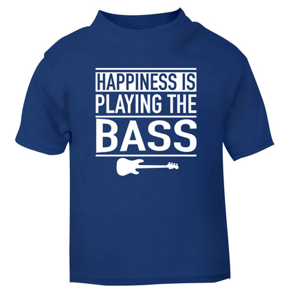 Happines is playing the bass blue Baby Toddler Tshirt 2 Years