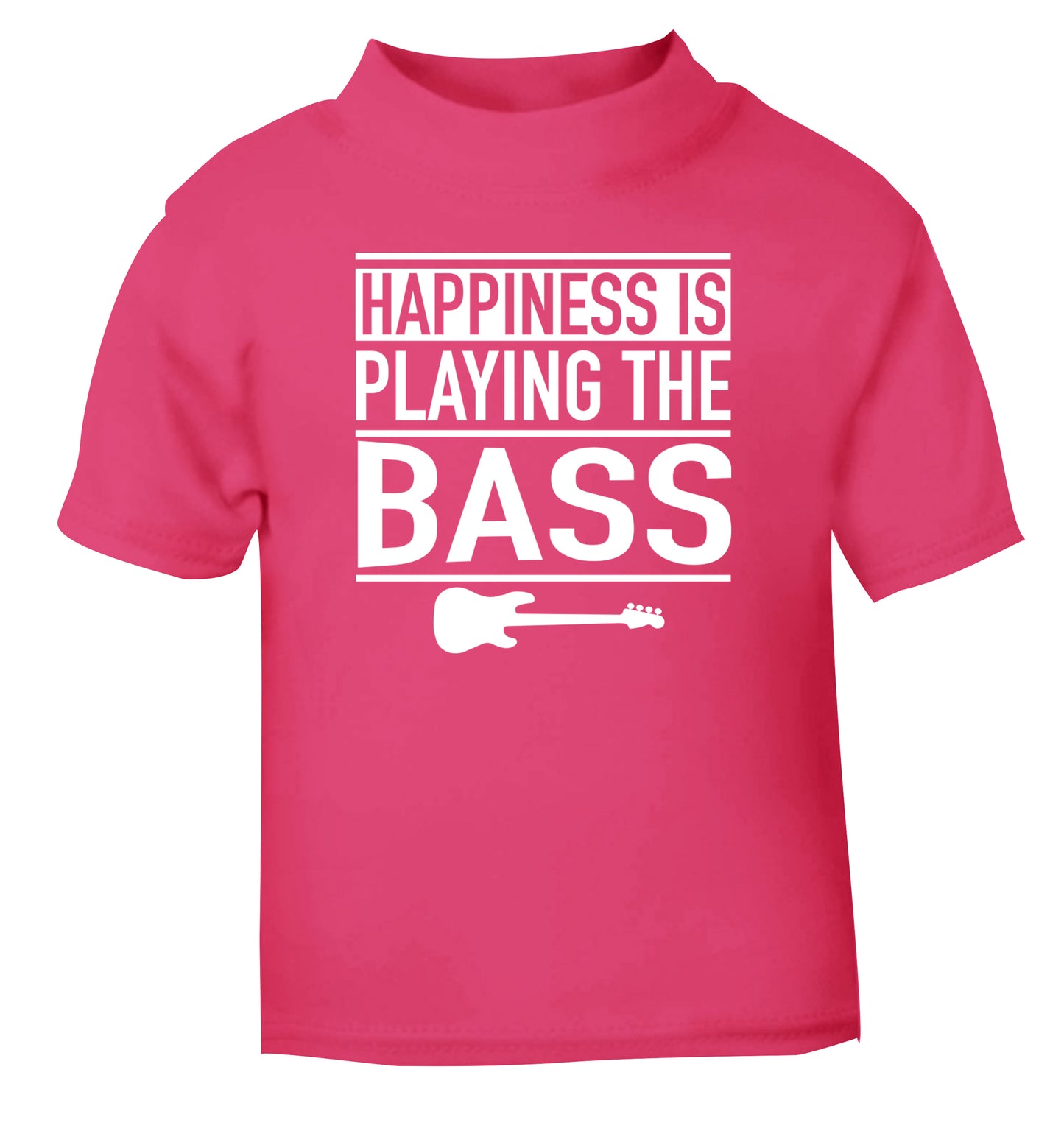 Happines is playing the bass pink Baby Toddler Tshirt 2 Years