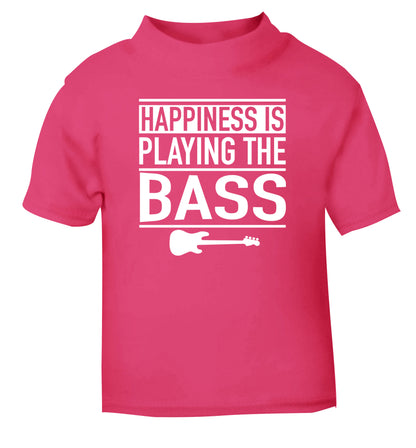 Happines is playing the bass pink Baby Toddler Tshirt 2 Years