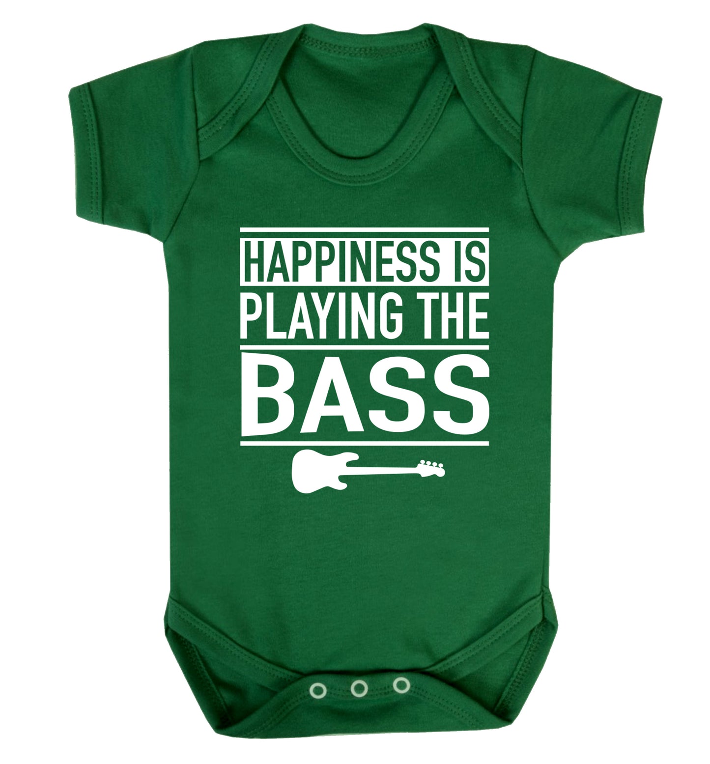 Happines is playing the bass Baby Vest green 18-24 months