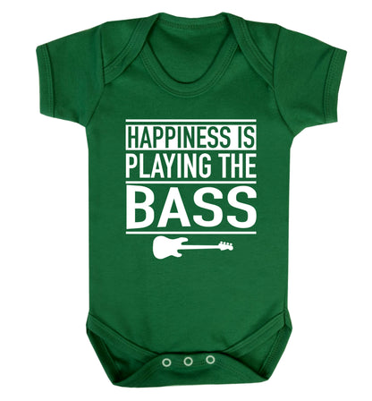 Happines is playing the bass Baby Vest green 18-24 months