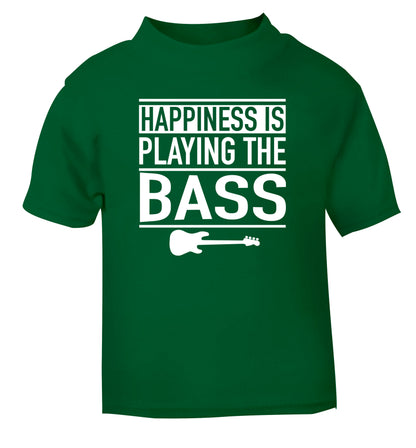 Happines is playing the bass green Baby Toddler Tshirt 2 Years