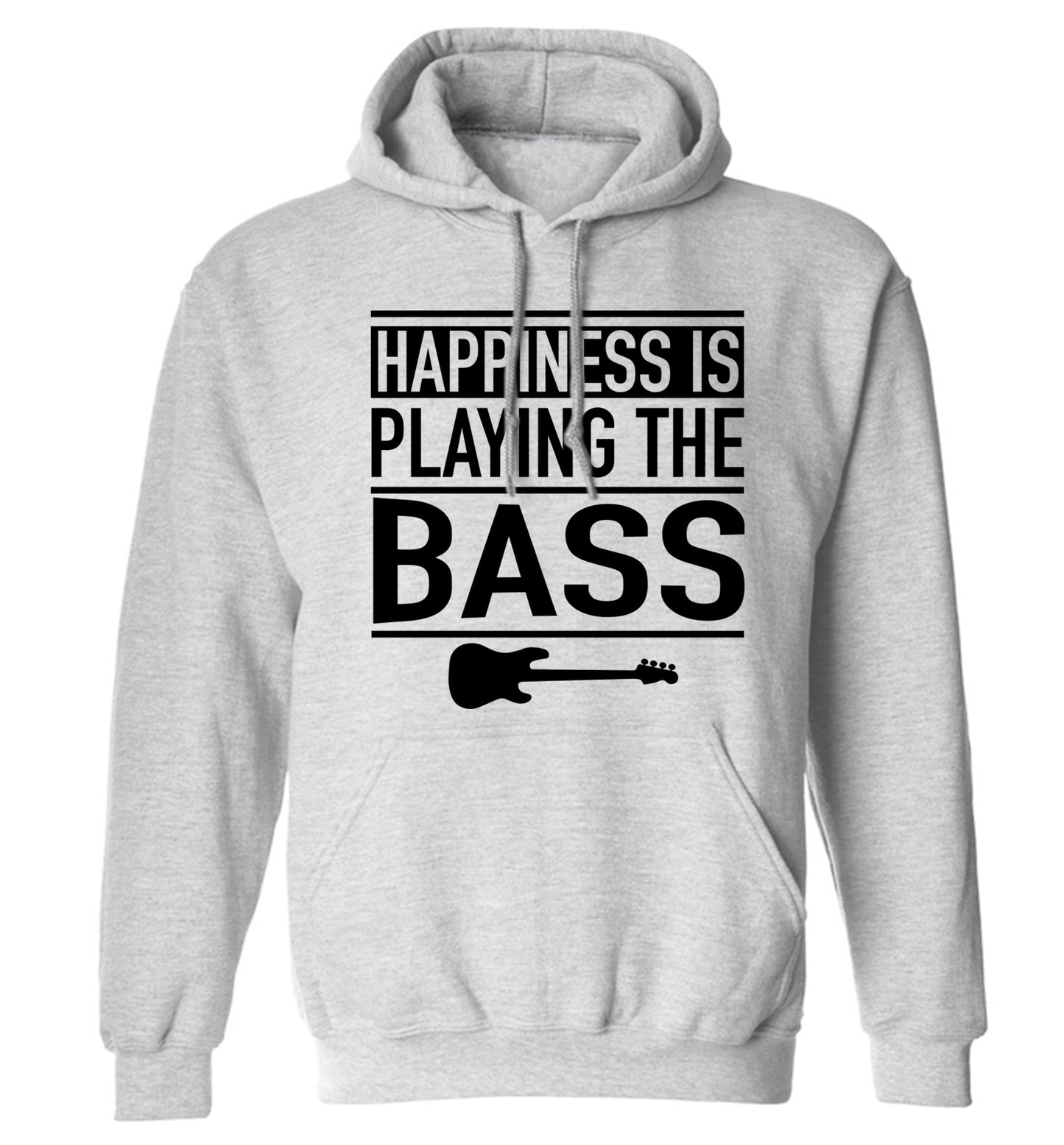 Happines is playing the bass adults unisex grey hoodie 2XL
