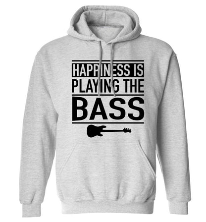 Happines is playing the bass adults unisex grey hoodie 2XL