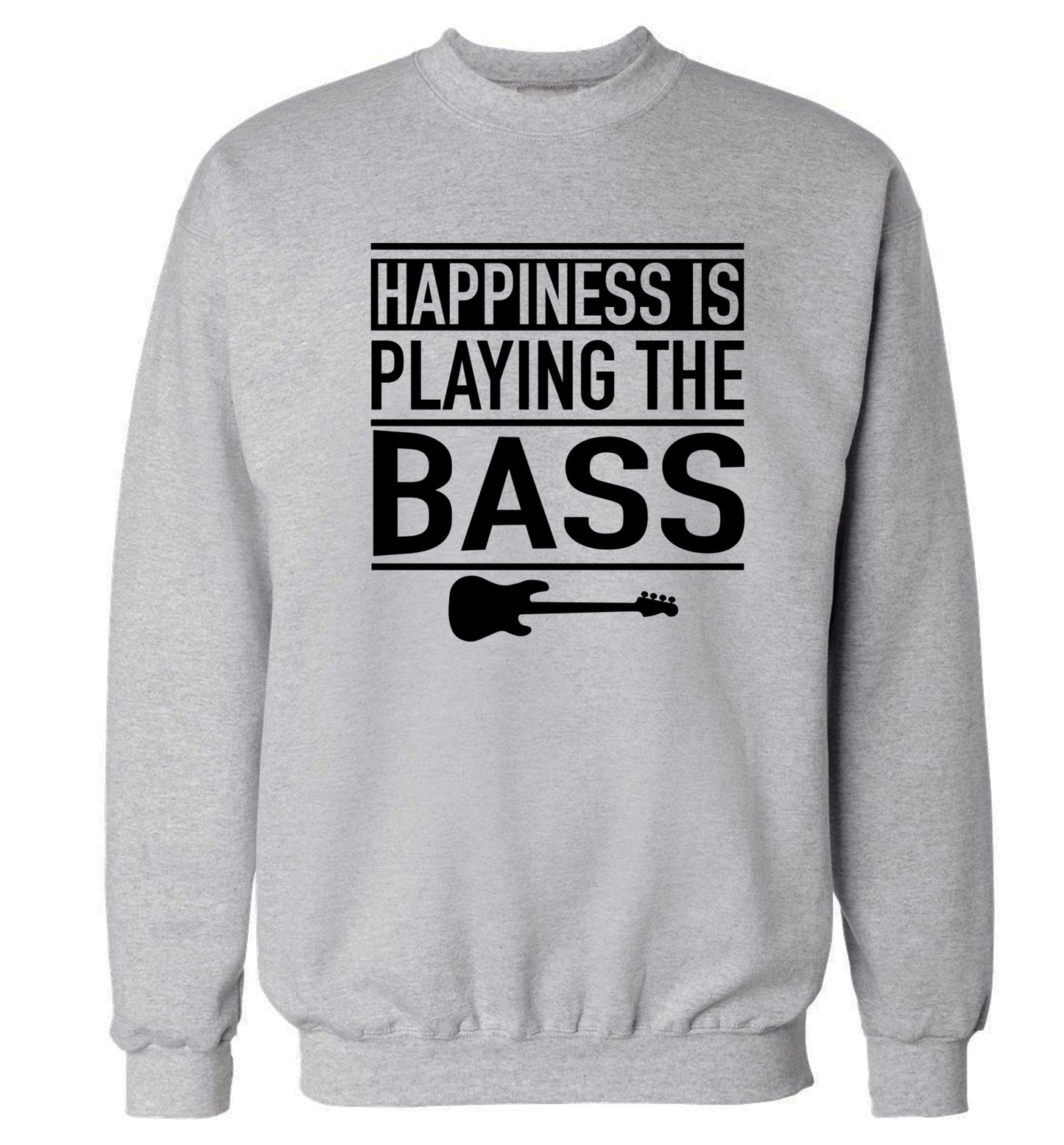Happines is playing the bass Adult's unisex grey Sweater 2XL