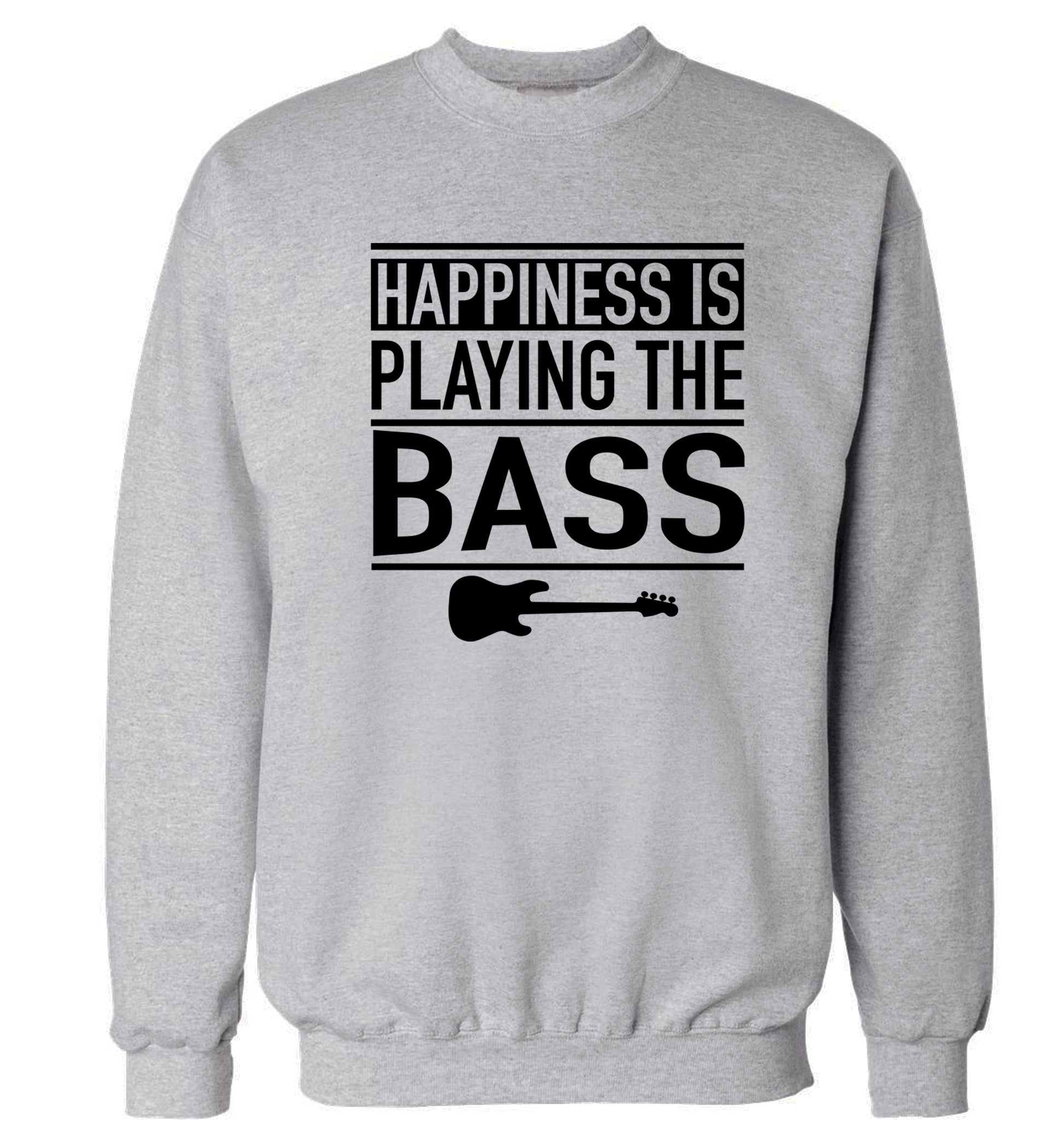 Happines is playing the bass Adult's unisex grey Sweater 2XL
