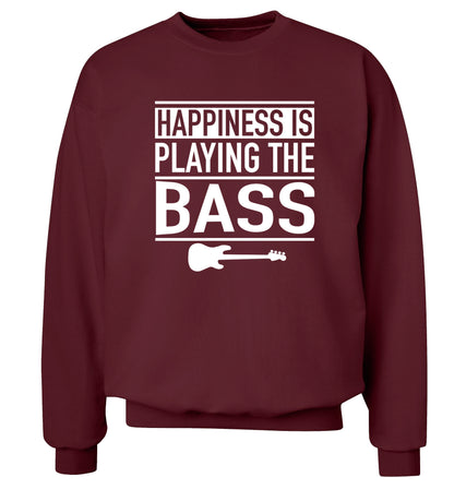 Happines is playing the bass Adult's unisex maroon Sweater 2XL