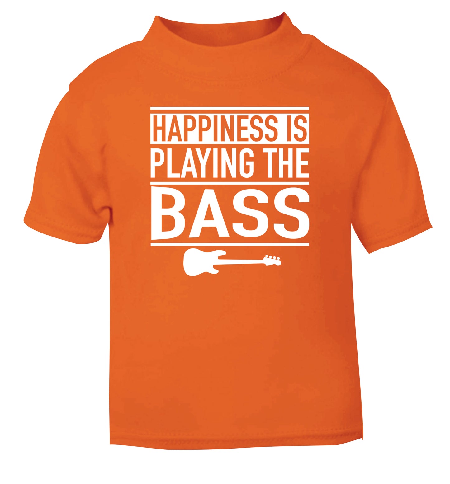 Happines is playing the bass orange Baby Toddler Tshirt 2 Years