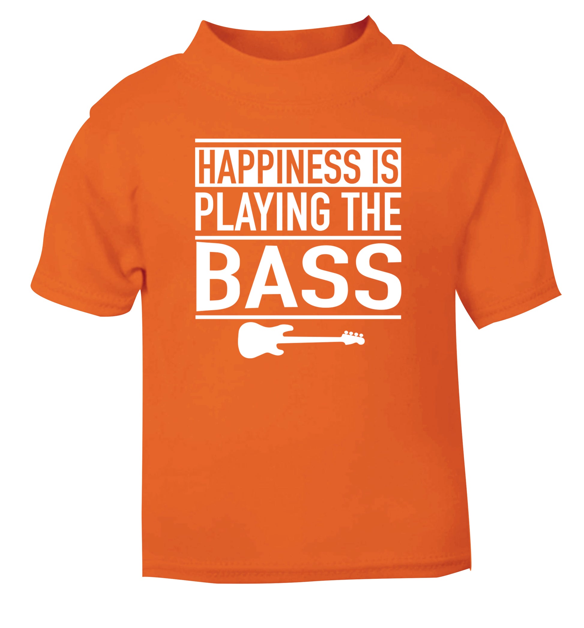 Happines is playing the bass orange Baby Toddler Tshirt 2 Years