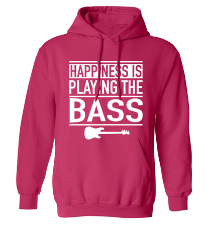 Happines is playing the bass adults unisex pink hoodie 2XL