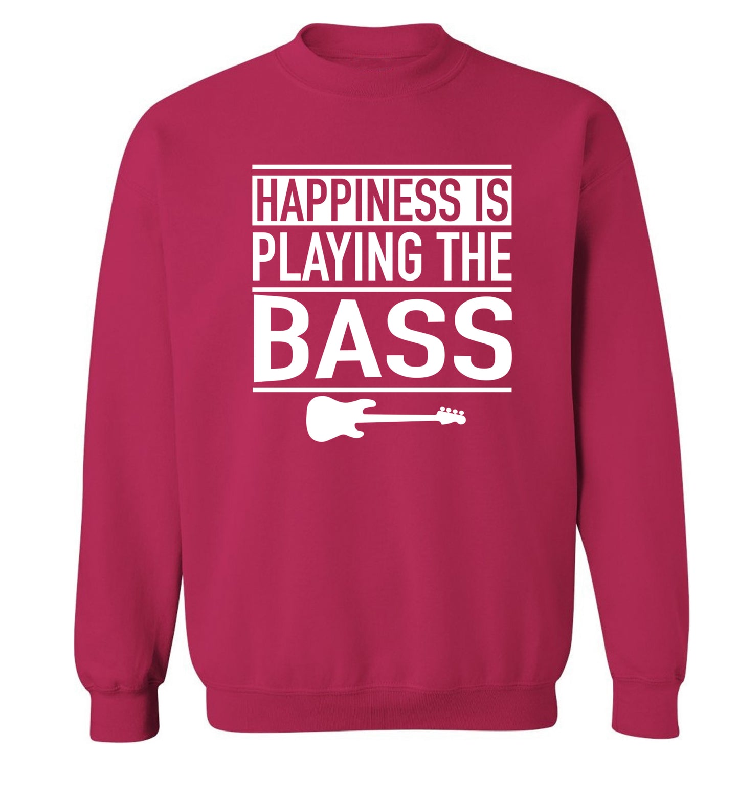 Happines is playing the bass Adult's unisex pink Sweater 2XL