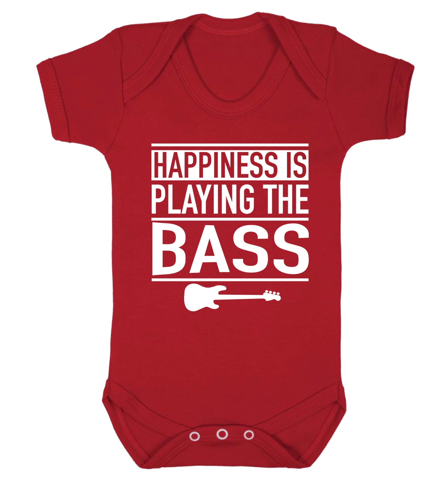 Happines is playing the bass Baby Vest red 18-24 months