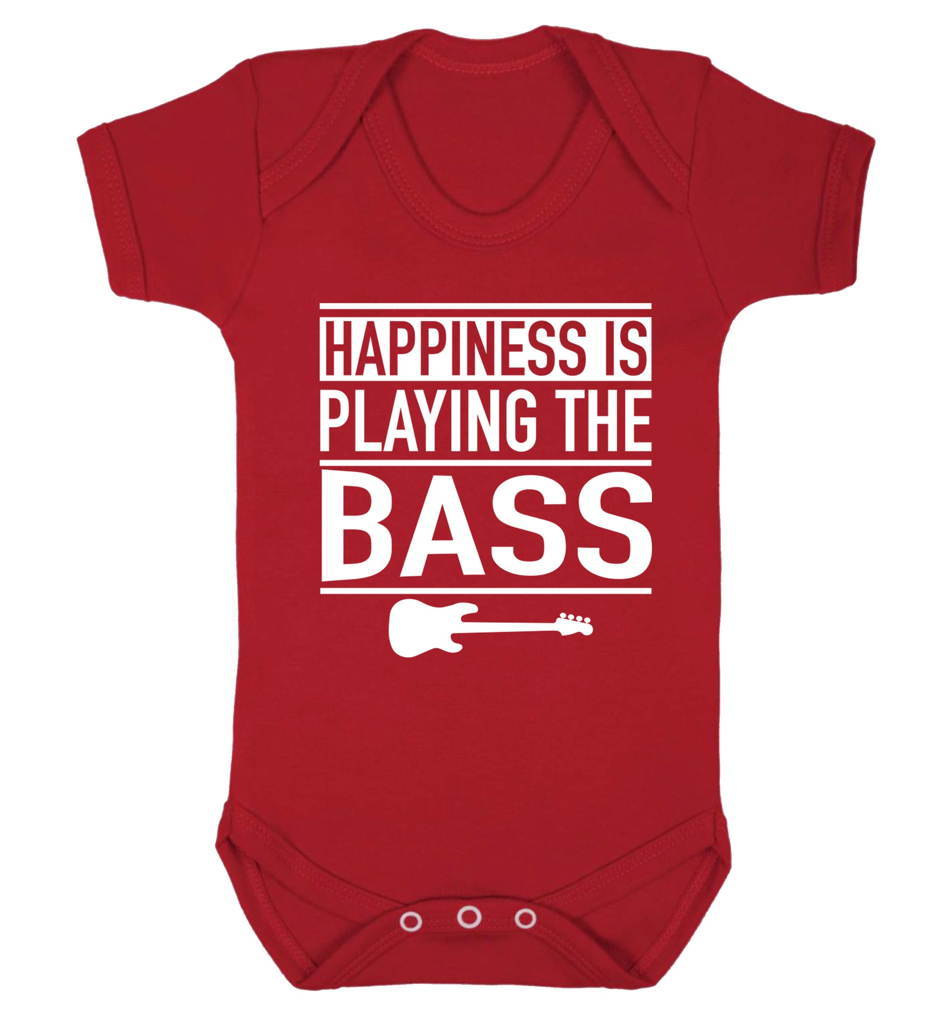 Happines is playing the bass Baby Vest red 18-24 months