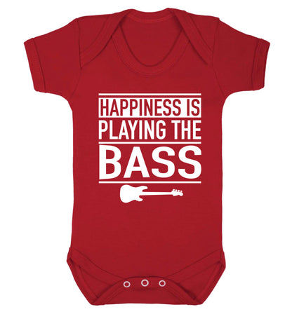 Happines is playing the bass Baby Vest red 18-24 months
