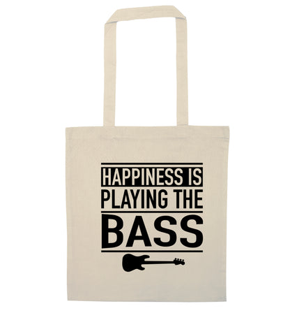 Happines is playing the bass natural tote bag