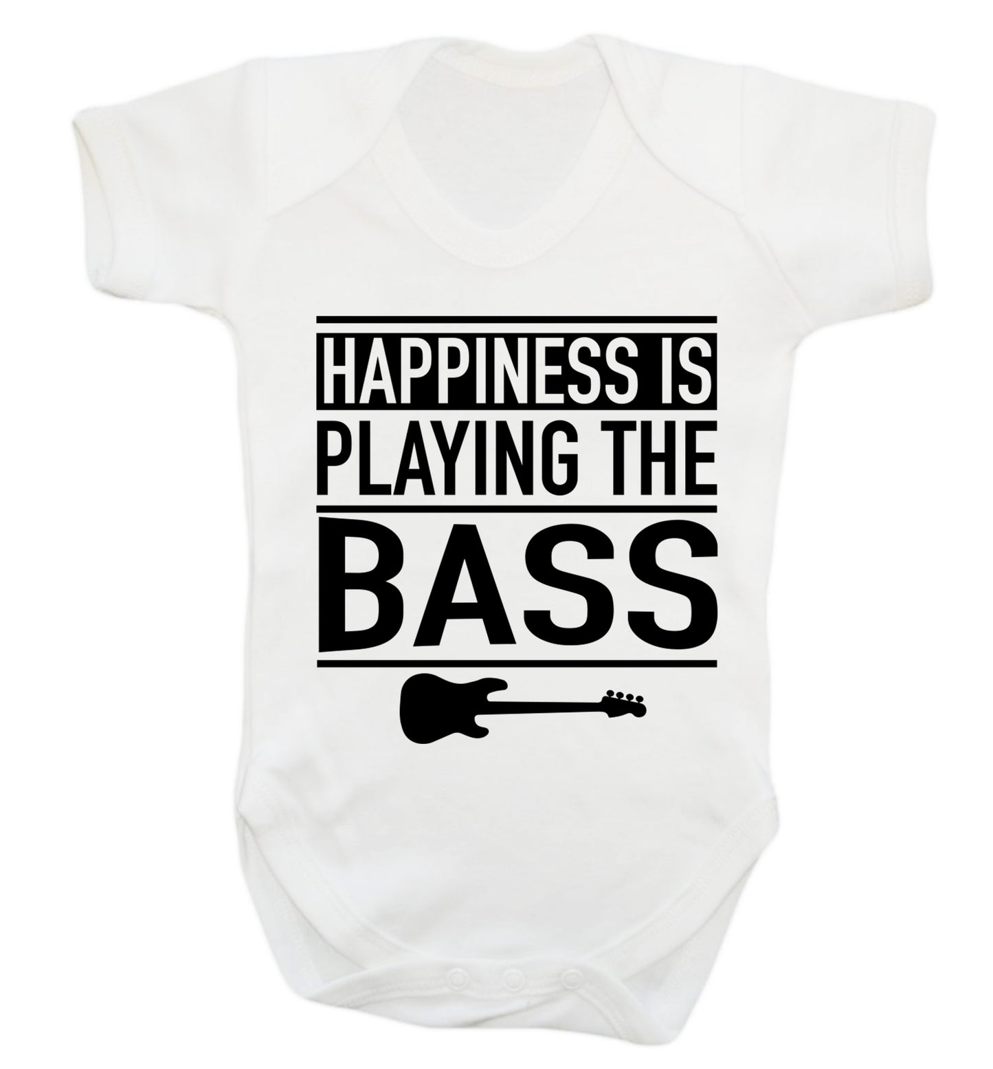 Happines is playing the bass Baby Vest white 18-24 months