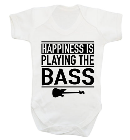 Happines is playing the bass Baby Vest white 18-24 months