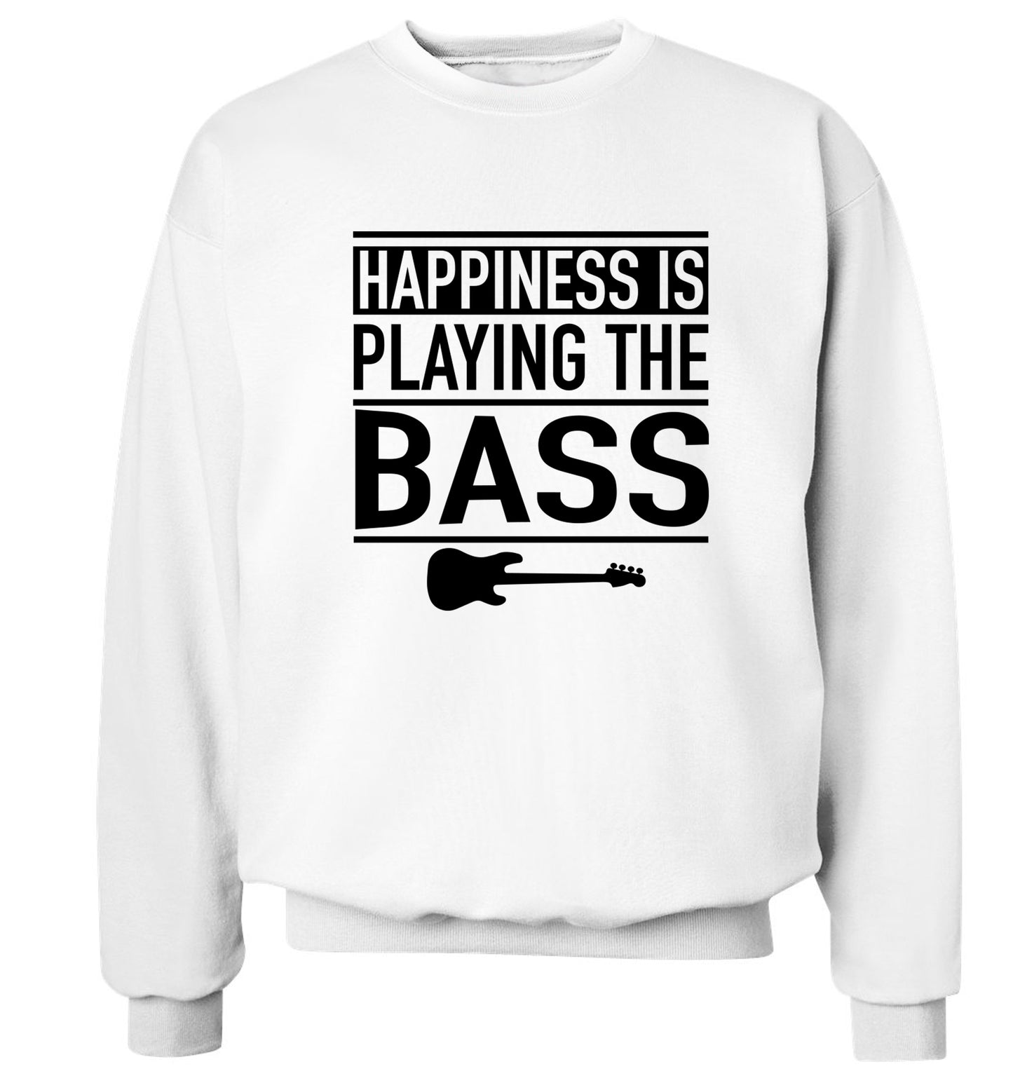 Happines is playing the bass Adult's unisex white Sweater 2XL