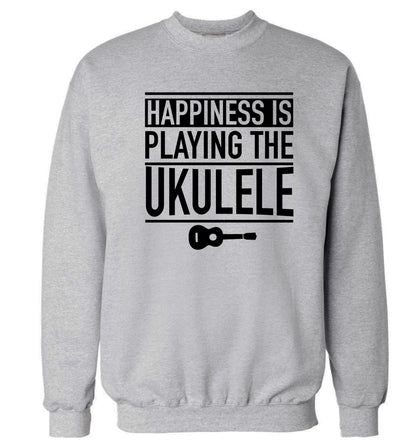 Happines is playing the ukulele Adult's unisex grey Sweater 2XL