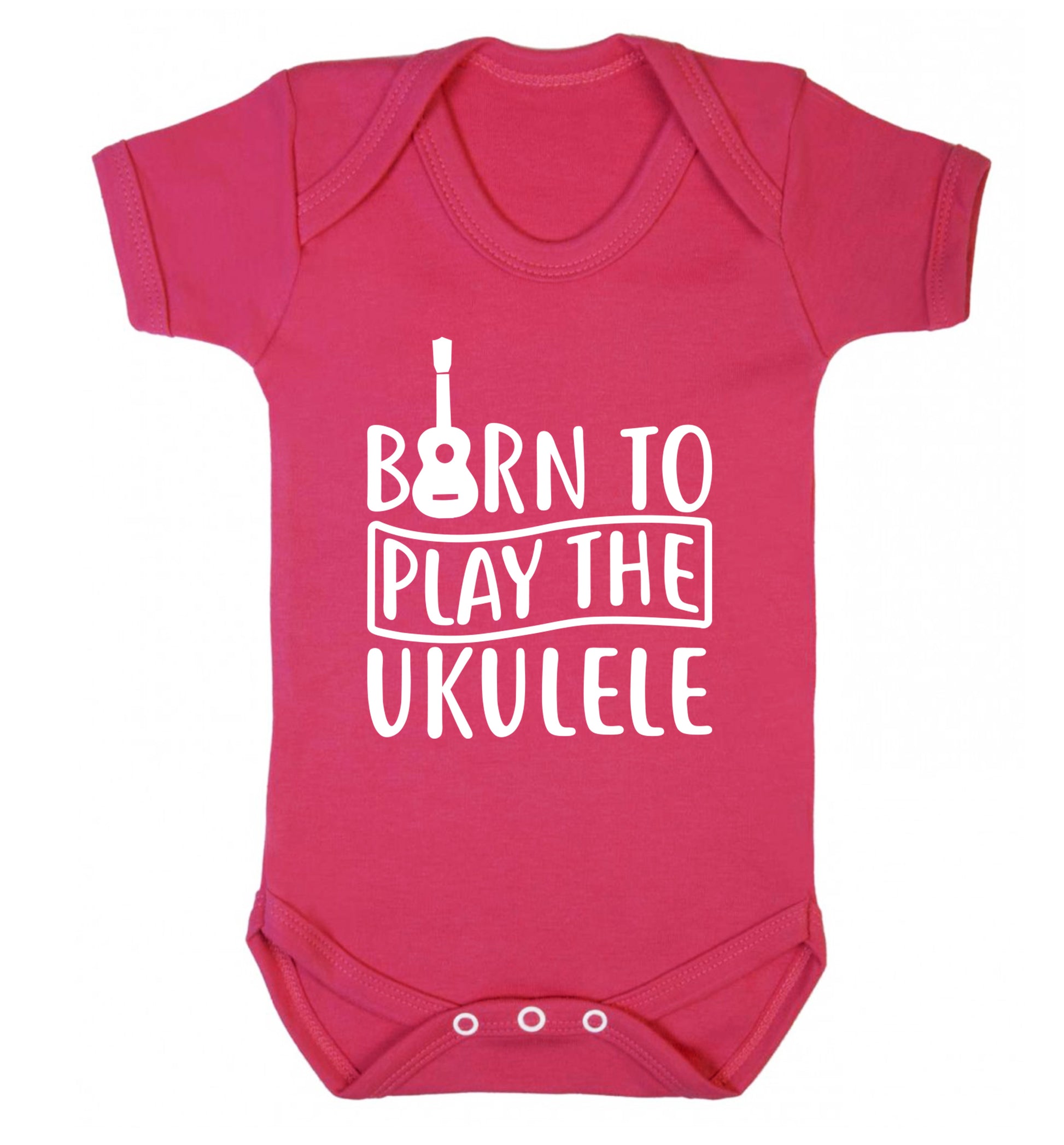 Born to play the ukulele Baby Vest dark pink 18-24 months