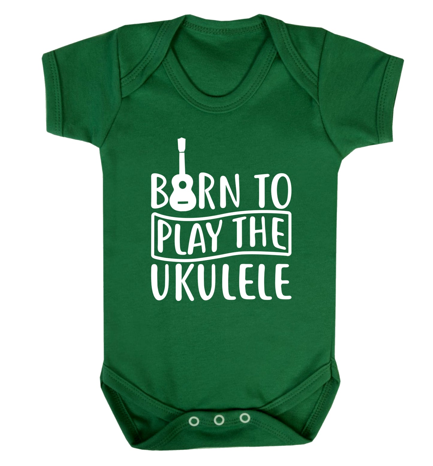 Born to play the ukulele Baby Vest green 18-24 months