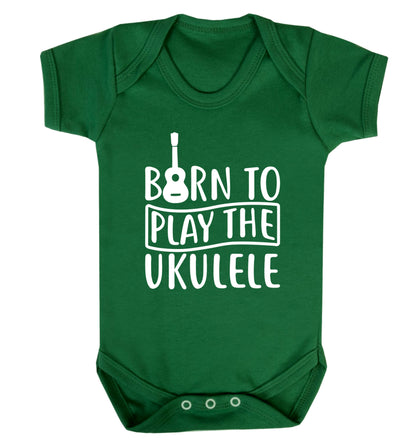 Born to play the ukulele Baby Vest green 18-24 months