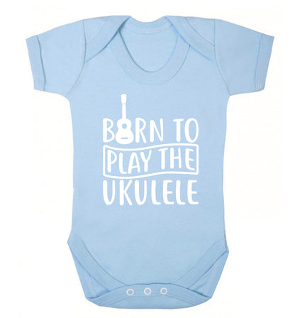 Born to play the ukulele Baby Vest pale blue 18-24 months