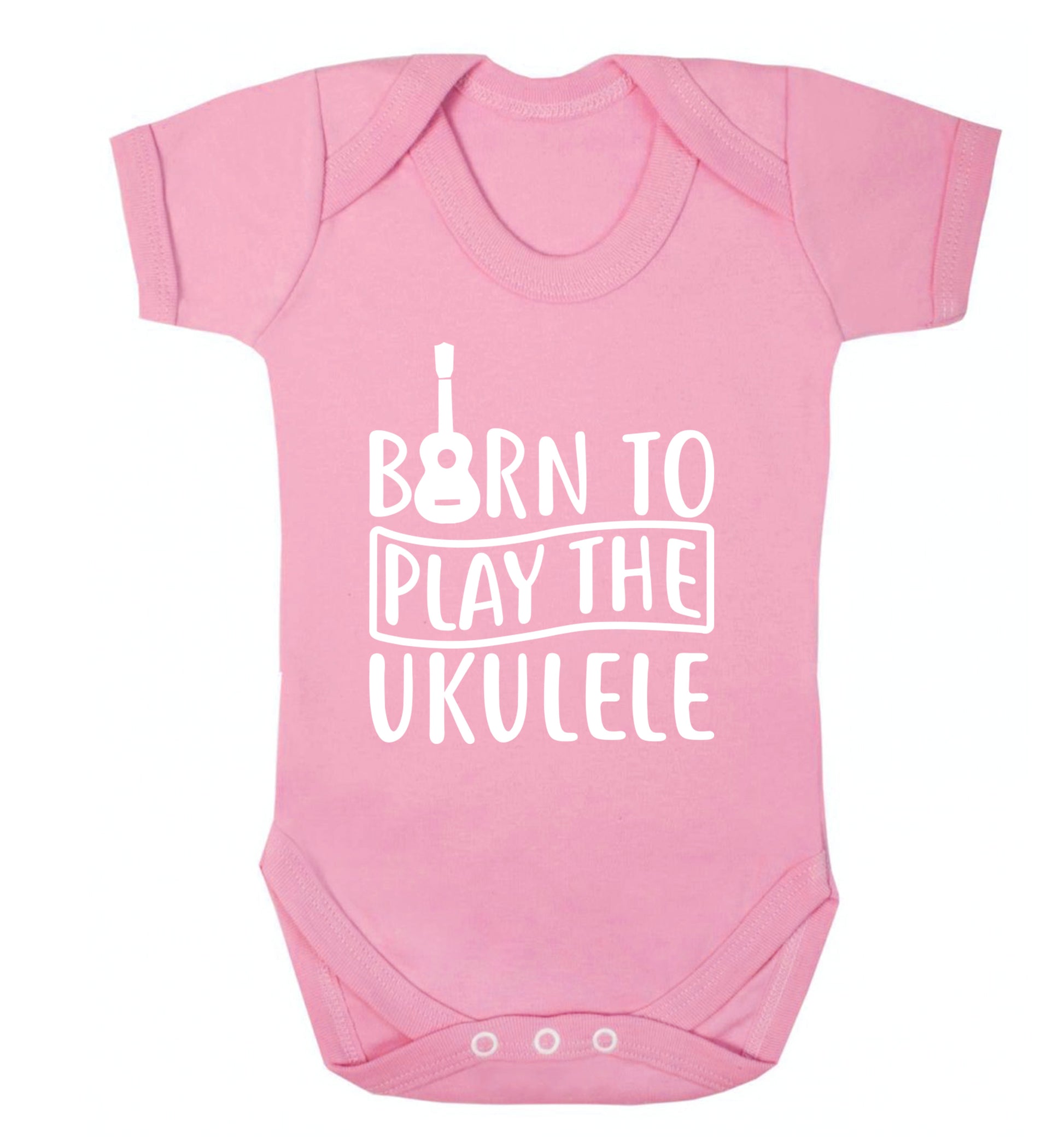 Born to play the ukulele Baby Vest pale pink 18-24 months